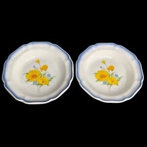 2 Mikasa Country Club Amy 8 1/2” Scalloped Edge Pasta Bowls CA503 in EUC